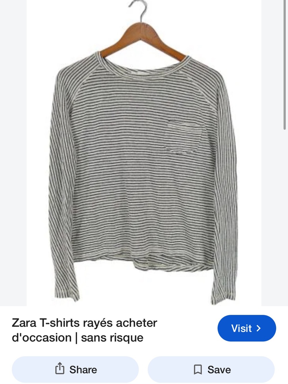Zara Long-Sleeve Striped Pocket Shirt -Black & White